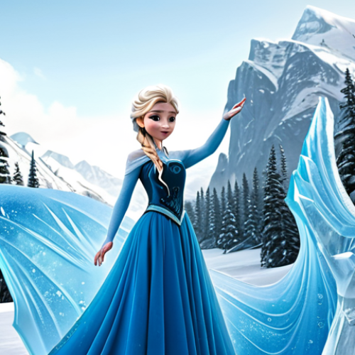 Home 7 Elsa in a snowy landscape**
"Elsa, the Snow Queen, standing majestically in a winter landscape, creating ice sculptures with her powers. She is wearing a beautiful, fully clothed ice-blue gown, modest design, with intricate snowflake details. Snow and ice surround her, reflecting the light. Background: snow-covered mountains and a frozen forest. Perfect anatomy, correct proportions, natural pose, well-formed hands, proper finger count, high quality, professional, safe for work, appropriate content, fully clothed."
**
